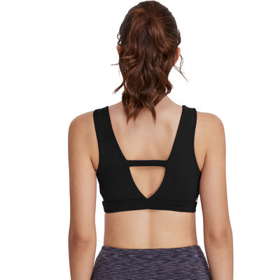 Ο εξατομικεύσιμος στηθόδεσμος 78%Polyester 22%Spandex Workout υψηλής έντασης παρεκκλίνει κορυφή γιόγκας