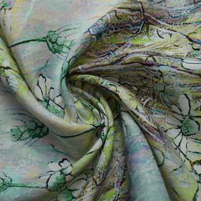 Πλεκτό υφαμένο Viscose Challis Crinkle ύφασμα μίγματος τεχνητής μέταξας βαμβακιού
