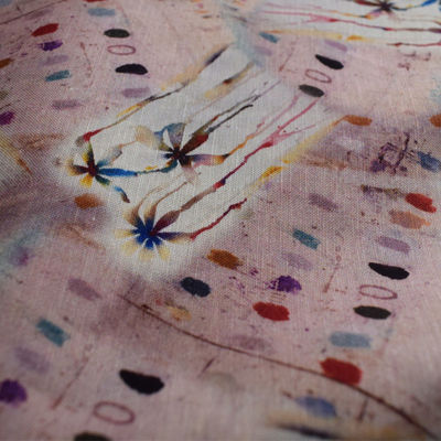 Άνετο μετάξι 100 τυπωμένων υλών αφής Floral Viscose Jacquard τεχνητής μέταξας ύφασμα
