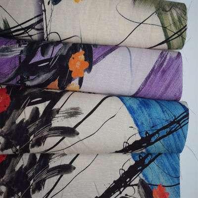 Μαλακό ψηφιακό τυπωμένο Viscose Ramie υφάσματος 100% τεχνητής μέταξας νήμα υφάσματος λινού που βάφεται