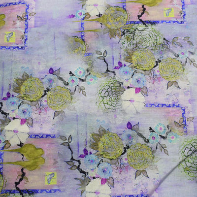 Ψηφιακός Ramie υφασμάτων βαμβακιού πολυεστέρα εγχώριο υφαντικός 100% Floral τεχνητής μέταξας που τυπώνεται