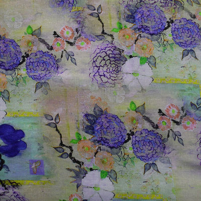 Ψηφιακός Ramie υφασμάτων βαμβακιού πολυεστέρα εγχώριο υφαντικός 100% Floral τεχνητής μέταξας που τυπώνεται