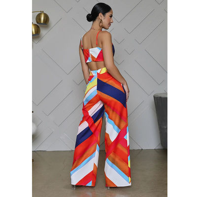Εσώρουχα ευρύς-ποδιών Halter Jumpsuit τυπωμένων υλών περιστασιακά από τον ώμο Backless Playsuit
