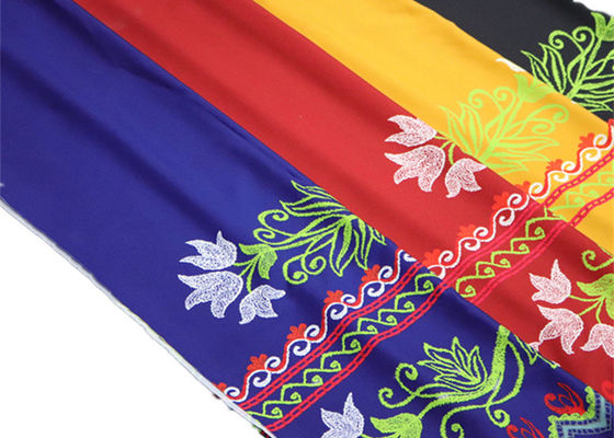 Μπλε κόκκινο κίτρινο ζωηρόχρωμο λουλούδι υφάσματος πολυεστέρα ψηφιακό τυπωμένο για το ένδυμα