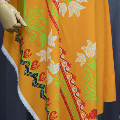 Μπλε κόκκινο κίτρινο ζωηρόχρωμο λουλούδι υφάσματος πολυεστέρα ψηφιακό τυπωμένο για το ένδυμα