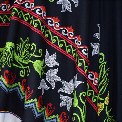 Μπλε κόκκινο κίτρινο ζωηρόχρωμο λουλούδι υφάσματος πολυεστέρα ψηφιακό τυπωμένο για το ένδυμα